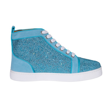 Strass Rhinestone High-Top Sneakers - Aqua - 41