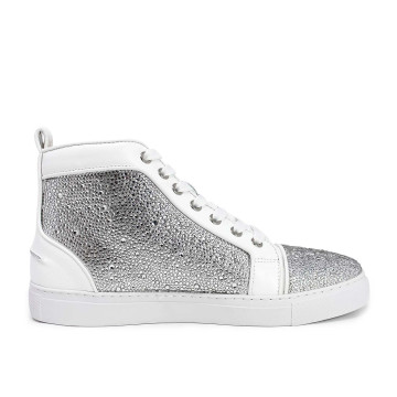Strass Rhinestone High-Top Sneakers - Silver - 36