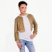 Strass Rhinestone Cropped Bomber Jacket - Gold - Small