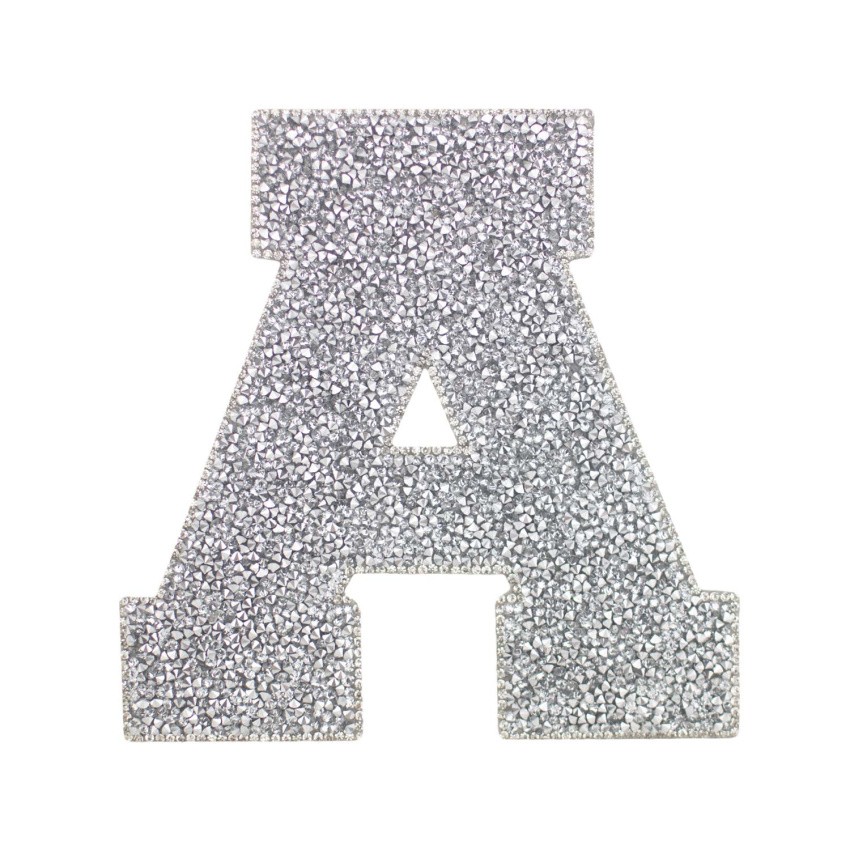 Large Block Monogram Letter - Silver - D