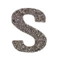 Gold glitter monogram letter "G" with a textured surface approximately 3x4 inches in size on a white background.