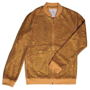 Strass&#x20;Rhinestone&#x20;Bomber&#x20;Jacket&#x20;-&#x20;Bronze&#x20;-&#x20;Small
