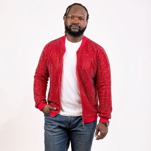 Strass&#x20;Rhinestone&#x20;Bomber&#x20;Jacket&#x20;-&#x20;Red&#x20;-&#x20;XXL