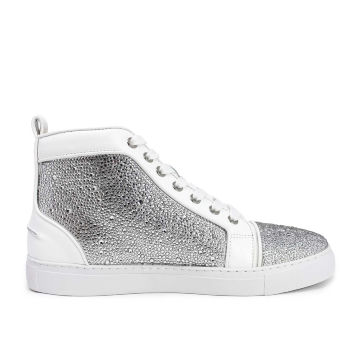 Strass Rhinestone High-Top Sneakers - Silver - 36