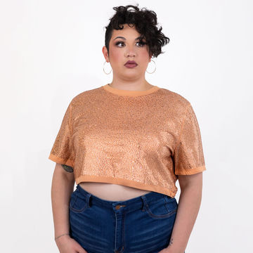 Strass Rhinestone Crop Top