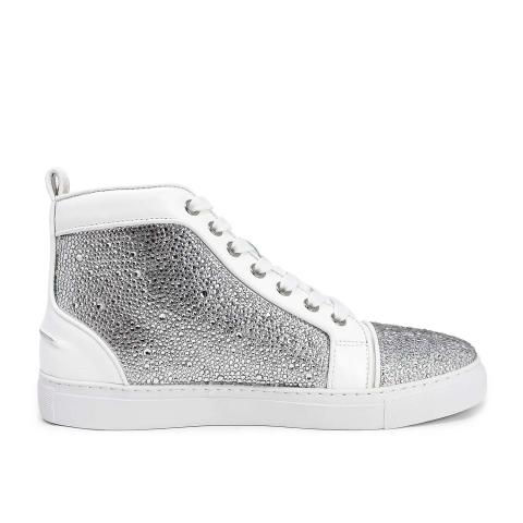 Strass&#x20;Rhinestone&#x20;High-Top&#x20;Sneakers&#x20;-&#x20;Silver&#x20;-&#x20;45