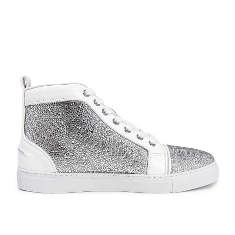 Strass&#x20;Rhinestone&#x20;High-Top&#x20;Sneakers&#x20;-&#x20;Silver&#x20;-&#x20;36