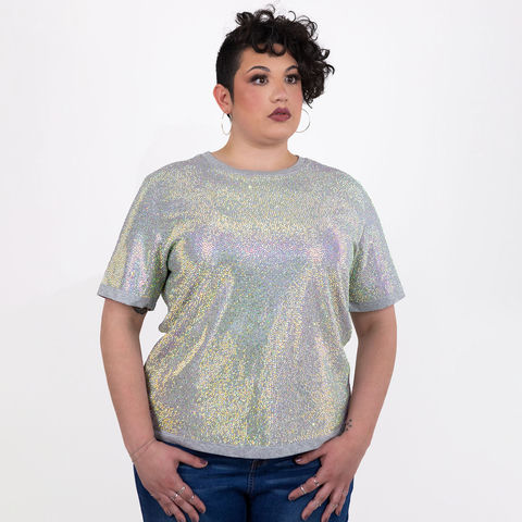 Strass&#x20;Rhinestone&#x20;T-Shirt&#x20;-&#x20;Iridescent&#x20;-&#x20;Large