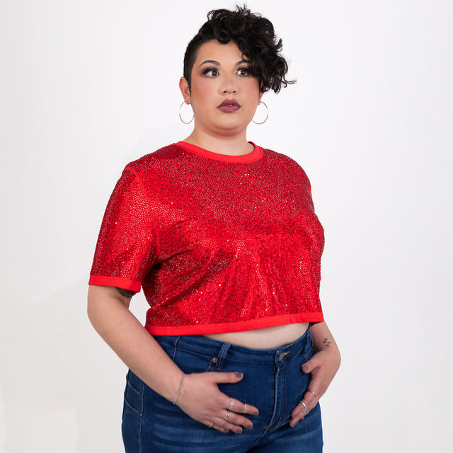 Strass Rhinestone Crop Top lifestyle image