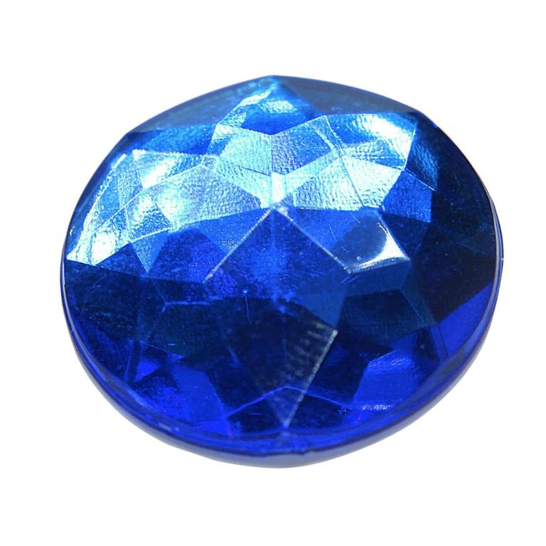 Large&#x20;round&#x20;sapphire&#x20;blue&#x20;acrylic&#x20;rhinestone&#x20;with&#x20;a&#x20;faceted&#x20;surface&#x20;flat&#x20;back&#x20;and&#x20;glossy&#x20;texture.