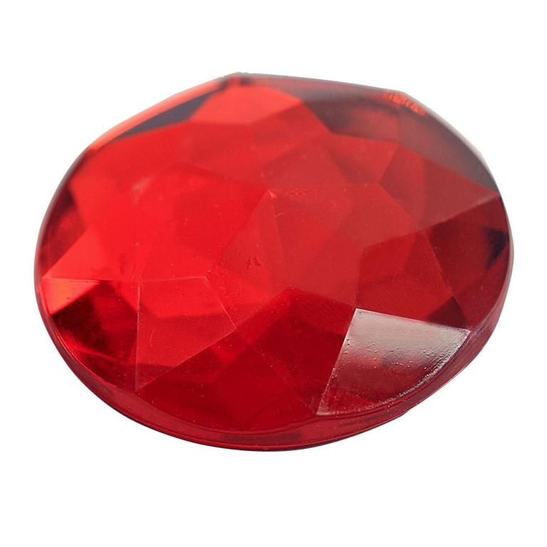 Large&#x20;faceted&#x20;red&#x20;acrylic&#x20;rhinestone&#x20;with&#x20;a&#x20;flat&#x20;back&#x20;and&#x20;rounded&#x20;top&#x20;resembling&#x20;a&#x20;disco&#x20;ball&#x20;smooth&#x20;texture.