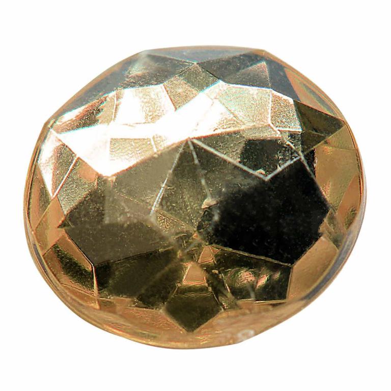 Large&#x20;peach&#x20;acrylic&#x20;rhinestone&#x20;with&#x20;a&#x20;faceted&#x20;rounded&#x20;top&#x20;and&#x20;flat&#x20;back&#x20;featuring&#x20;a&#x20;glossy&#x20;texture&#x20;and&#x20;slight&#x20;color&#x20;variations.