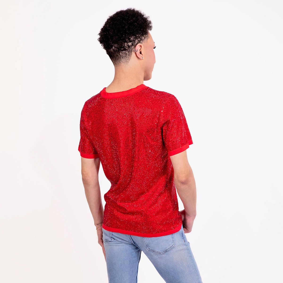 Strass Rhinestone T-Shirt Red Small – Sparkles Studio Bling 