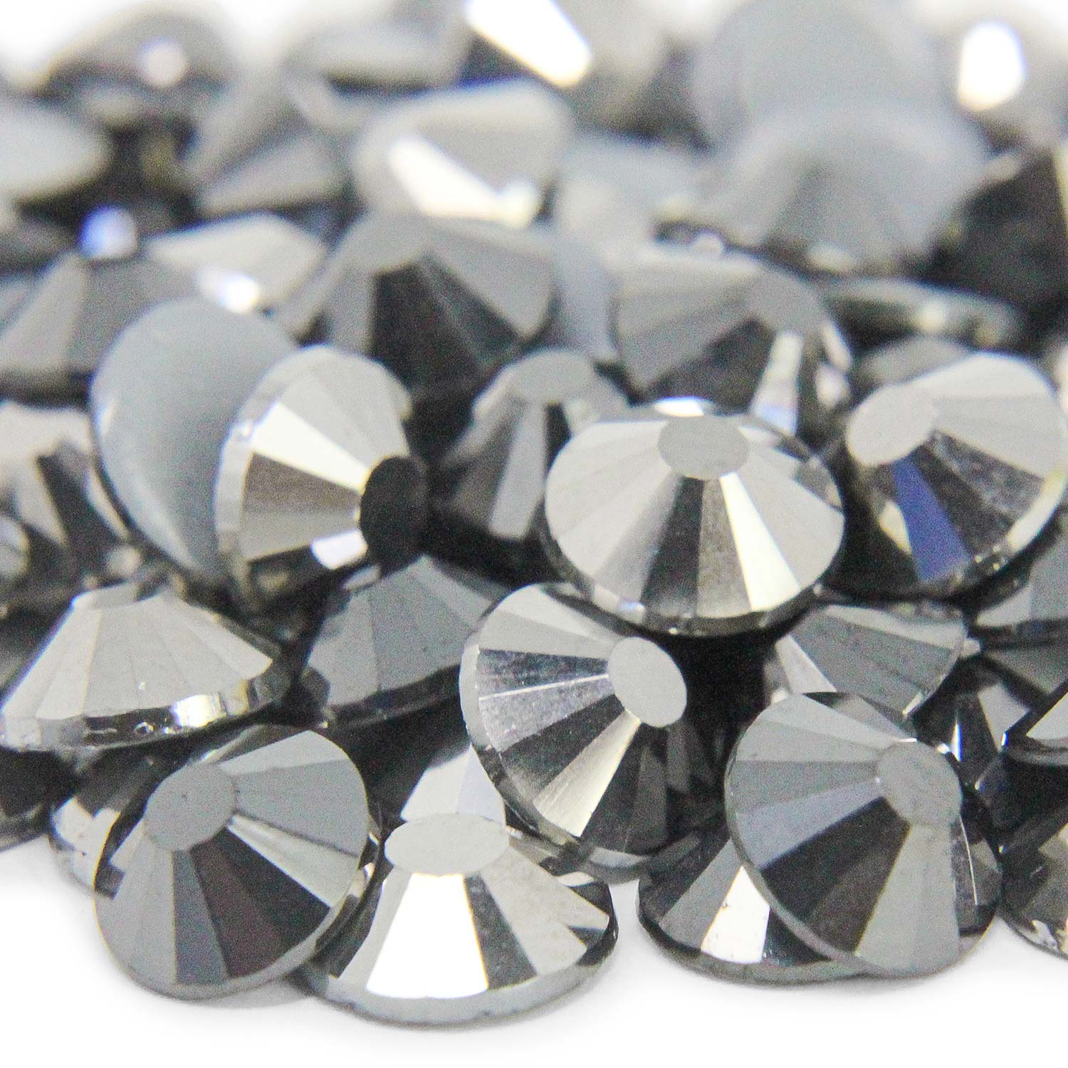 1400 Cristalli Strass Termoadesivi Hotfix, Grigio Hematite Specchiato, Tondi 5mm (SS20), Per Applicazioni Su Tessuti E DIY