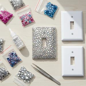 Add Sparkle To Your Walls: Quick &amp; Chic Rhinestone Switch Plate DIY