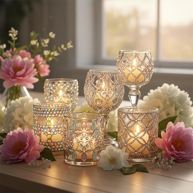 Rhinestones&#x20;&amp;amp&#x3B;&#x20;Scent&#x3A;&#x20;Embellished&#x20;Candle&#x20;Holders&#x20;For&#x20;Spring&#x20;Ambiance