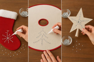 Holiday Sparkle DIY: Rhinestone Stockings and Christmas Tree Accents