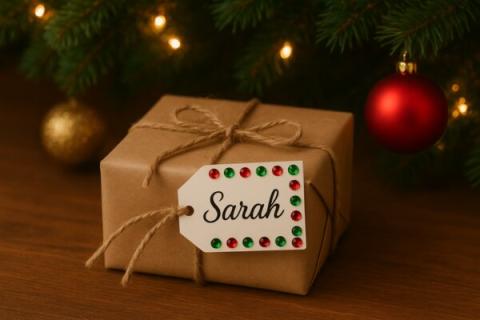 Brilla con luz propia: Etiquetas de regalo DIY con strass que hacen que la Navidad sea aún más especial
