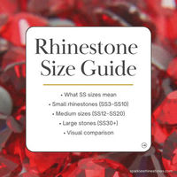 Confused about rhinestone sizes? Start here. 💎⁠ ⁠ This quick guide breaks down:⁠ • What SS sizes mean⁠ • Small rhinestones (SS3–SS10)⁠ • Medium sizes (SS12–SS20)⁠ • Large stones (SS30+)⁠ • Easy visual comparison⁠ ⁠ Save this guide so you always choose the right sparkle for your project. ✨
