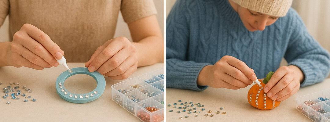 Image&amp;&#x23;x20&#x3B;divis&amp;&#x23;xE9&#x3B;e&amp;&#x23;x20&#x3B;de&amp;&#x23;x20&#x3B;cr&amp;&#x23;xE9&#x3B;ations&amp;&#x23;x20&#x3B;d&amp;&#x23;x2019&#x3B;automne&amp;&#x23;x20&#x3B;&amp;&#x23;x3A&#x3B;&amp;&#x23;x20&#x3B;&amp;&#x23;xE0&#x3B;&amp;&#x23;x20&#x3B;gauche,&amp;&#x23;x20&#x3B;des&amp;&#x23;x20&#x3B;mains&amp;&#x23;x20&#x3B;d&amp;&#x23;xE9&#x3B;corant&amp;&#x23;x20&#x3B;un&amp;&#x23;x20&#x3B;ornement&amp;&#x23;x20&#x3B;circulaire&amp;&#x23;x20&#x3B;turquoise&amp;&#x23;x20&#x3B;avec&amp;&#x23;x20&#x3B;des&amp;&#x23;x20&#x3B;strass&amp;&#x23;x20&#x3B;blancs,&amp;&#x23;x20&#x3B;&amp;&#x23;xE0&#x3B;&amp;&#x23;x20&#x3B;droite,&amp;&#x23;x20&#x3B;des&amp;&#x23;x20&#x3B;mains&amp;&#x23;x20&#x3B;ajoutant&amp;&#x23;x20&#x3B;des&amp;&#x23;x20&#x3B;strass&amp;&#x23;x20&#x3B;sur&amp;&#x23;x20&#x3B;une&amp;&#x23;x20&#x3B;d&amp;&#x23;xE9&#x3B;coration&amp;&#x23;x20&#x3B;de&amp;&#x23;x20&#x3B;citrouille&amp;&#x23;x20&#x3B;orange