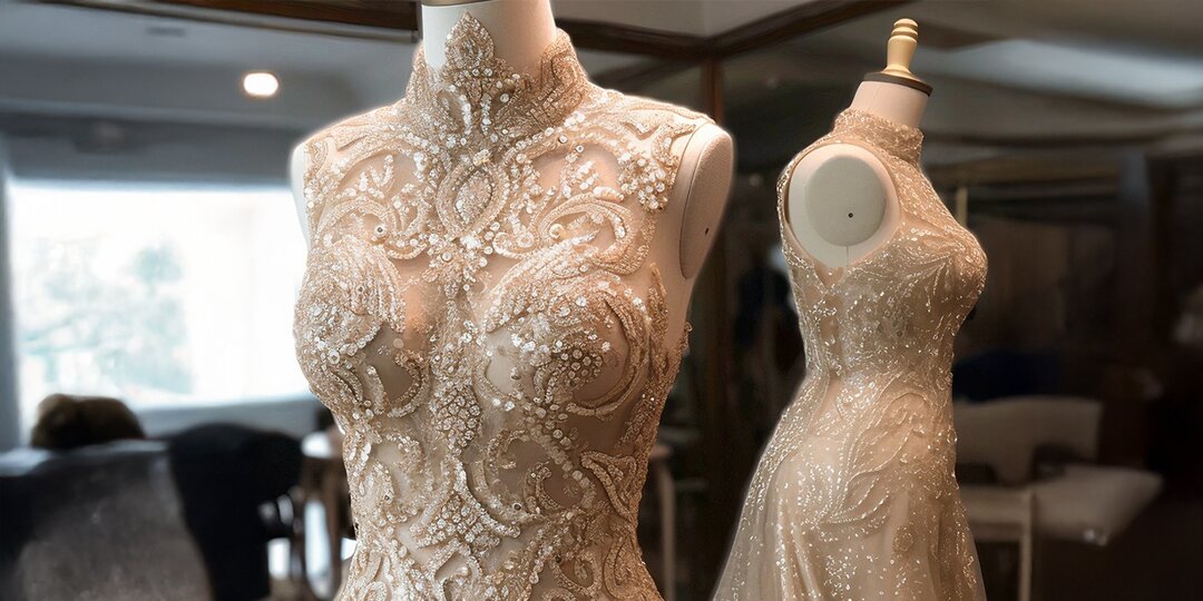Elegant&amp;&#x23;x20&#x3B;bridal&amp;&#x23;x20&#x3B;gown&amp;&#x23;x20&#x3B;adorned&amp;&#x23;x20&#x3B;with&amp;&#x23;x20&#x3B;intricate&amp;&#x23;x20&#x3B;rhinestone&amp;&#x23;x20&#x3B;detailing&amp;&#x23;x20&#x3B;on&amp;&#x23;x20&#x3B;mannequin