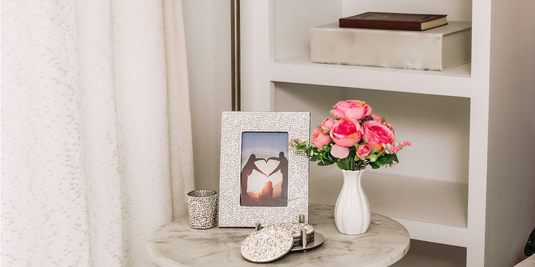 Rhinestone frame shelf display